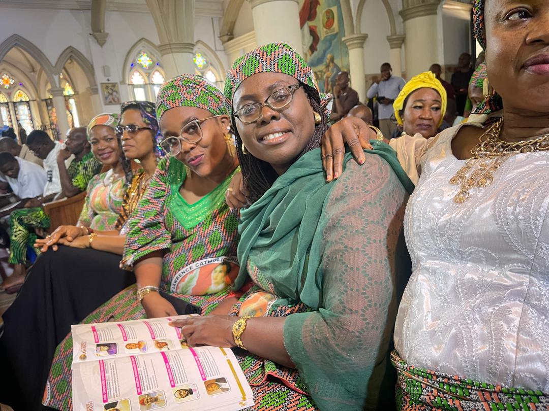 Parishioners in matching attire