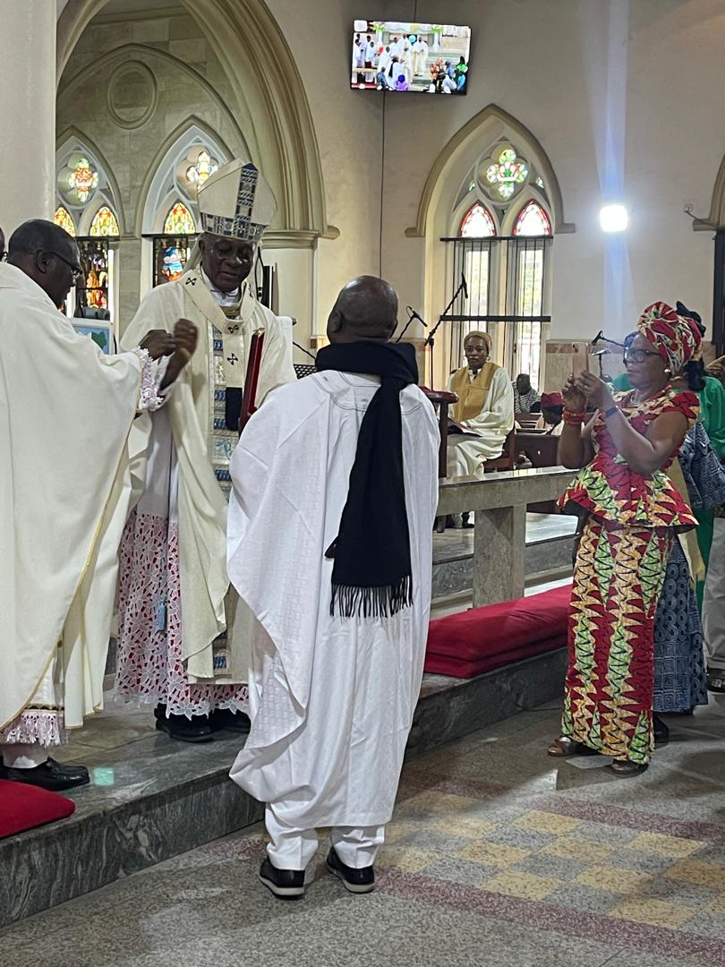 Archbishop blessing at sanctuary